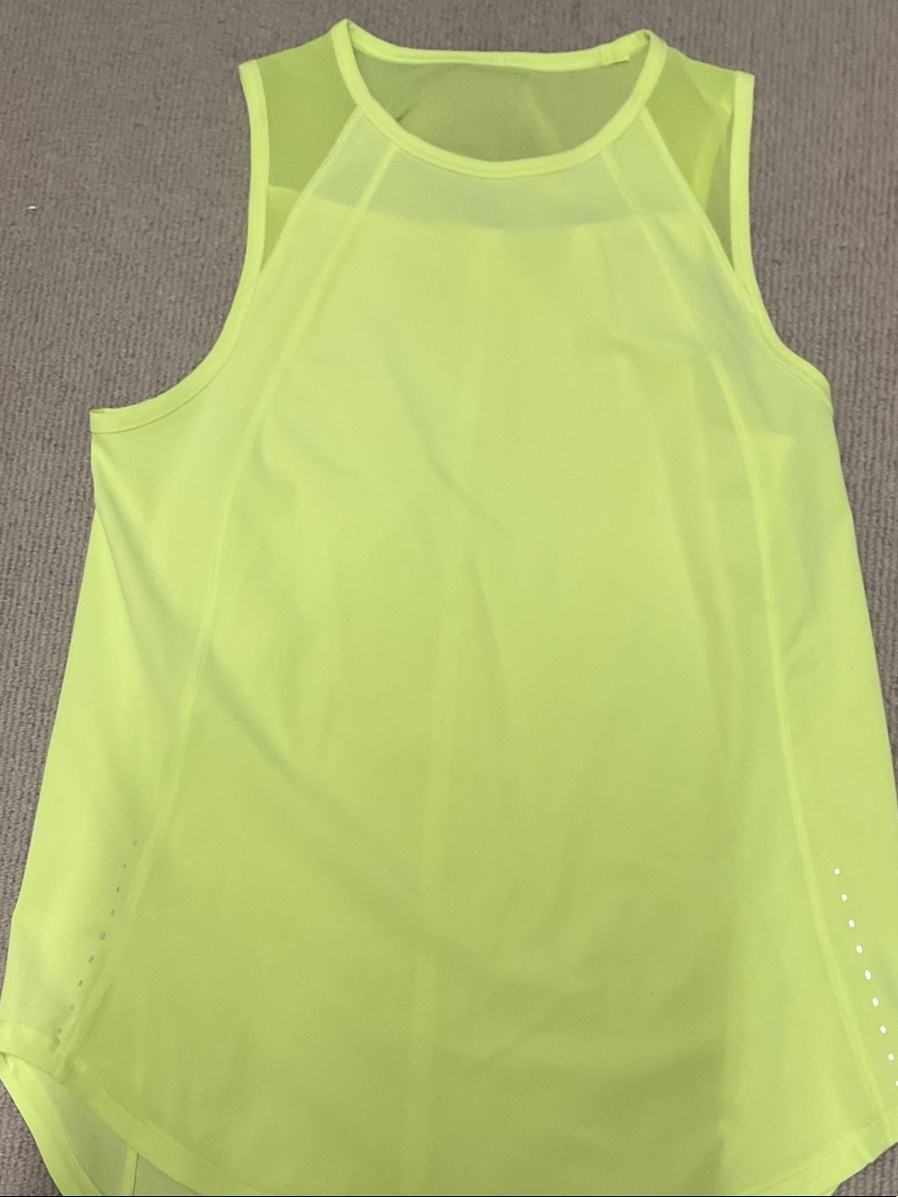 lululemon athletica Neon Yellow Sleeveless Mesh Workout Tank